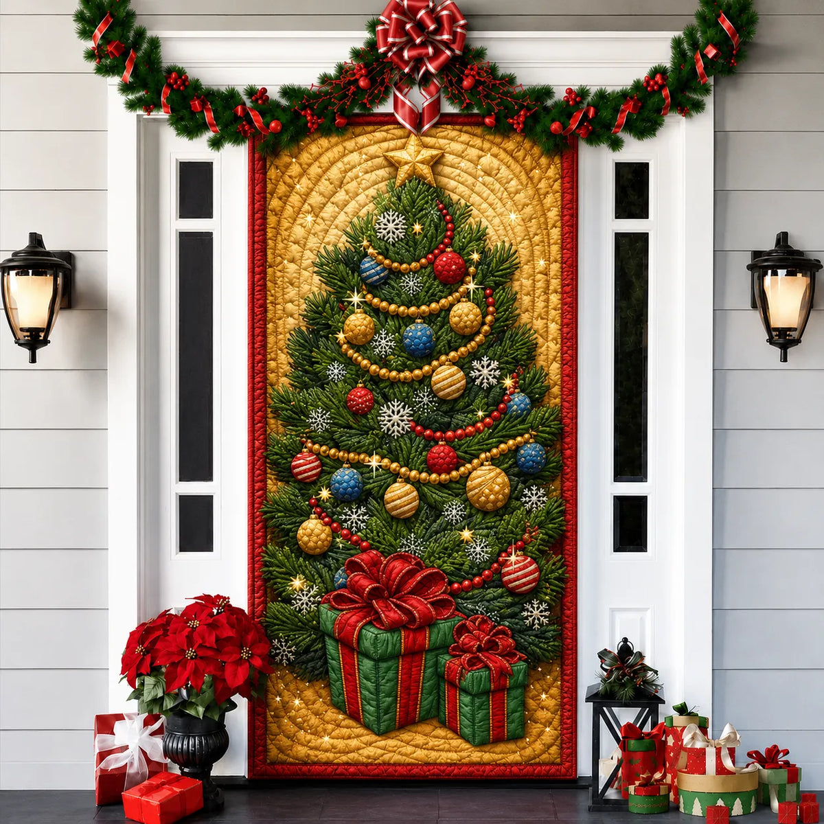 3D Christmas front door decoration