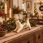 🐈🎄 Woodland Christmas Cat Figurine--a cosy little woodland friend for your holiday home