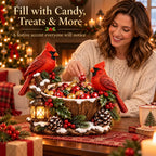 Cardinal Christmas Treat Bowl – Lighted Holiday Candy Bowl & Tabletop Decor