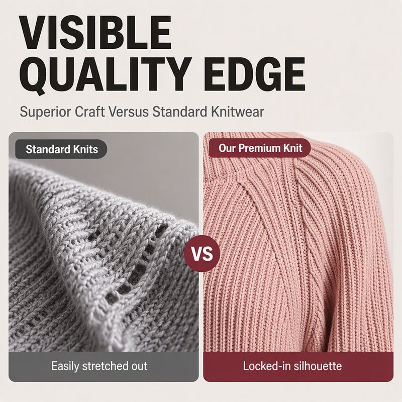 🔥 LAST DAY SALE ONLY £17.99!🧶 Cozy High Neck, Flattering Relaxed Drape 💗 Women's Knit Sweater Dress
