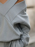 Casual Plain Asymmetrical Loosen Sweatshirt