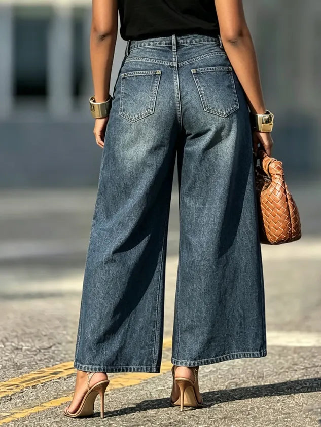 Casual Plain Loose Denim Jeans