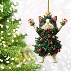 🎄Funny Black and White Cats Christmas Ornament