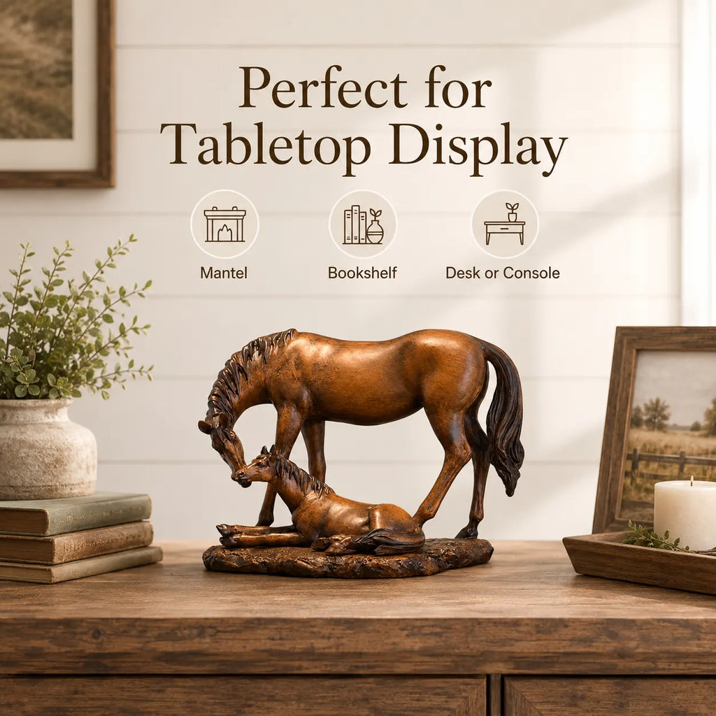 Vintage Mother & Foal Horse Figurine