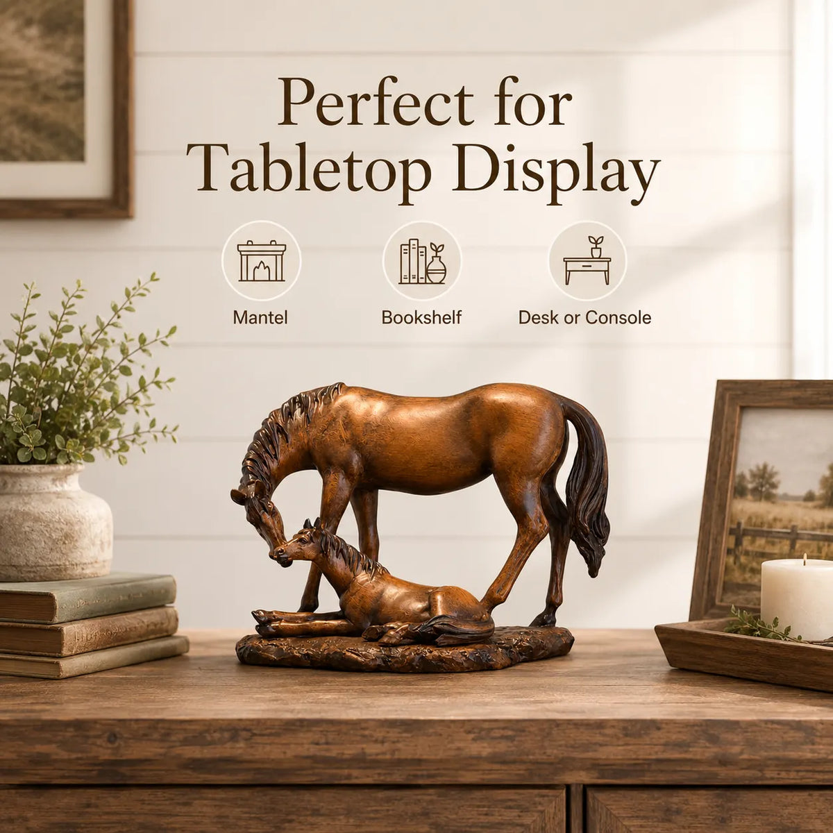 Vintage Mother & Foal Horse Figurine