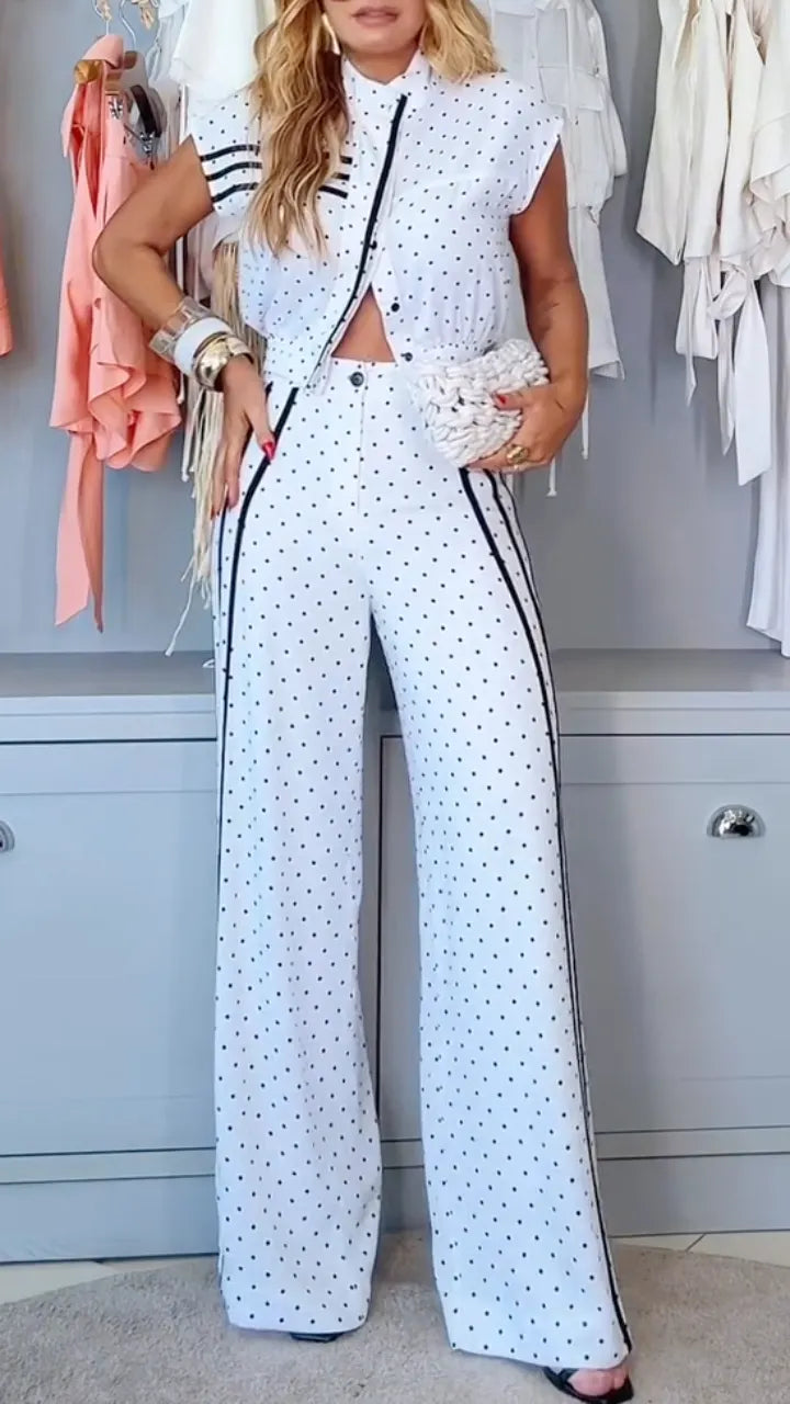 Women's Polka-Dot and Stripe Casual Set