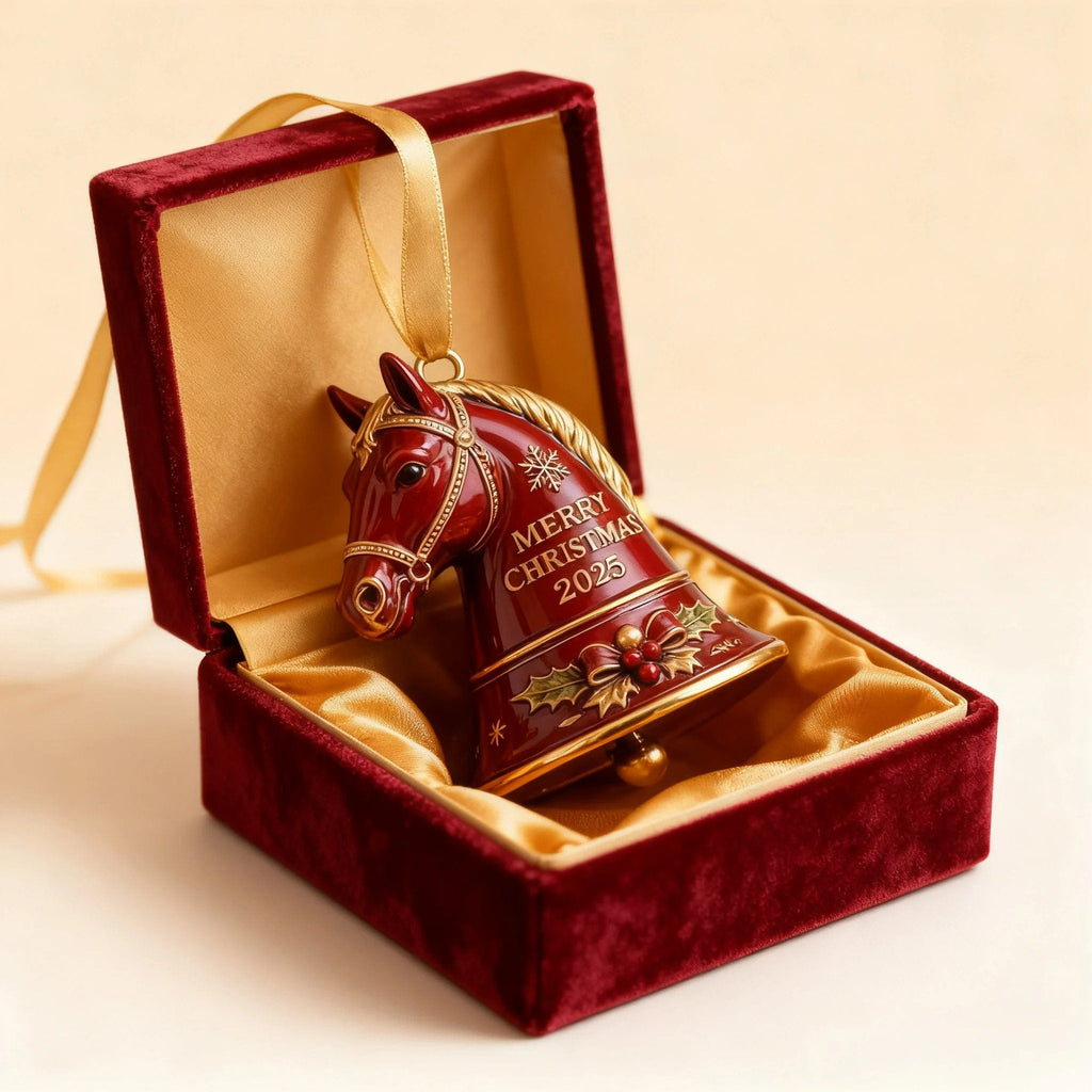 🐎Handmade Horse Bell Ornament – Merry Christmas 2025🎄