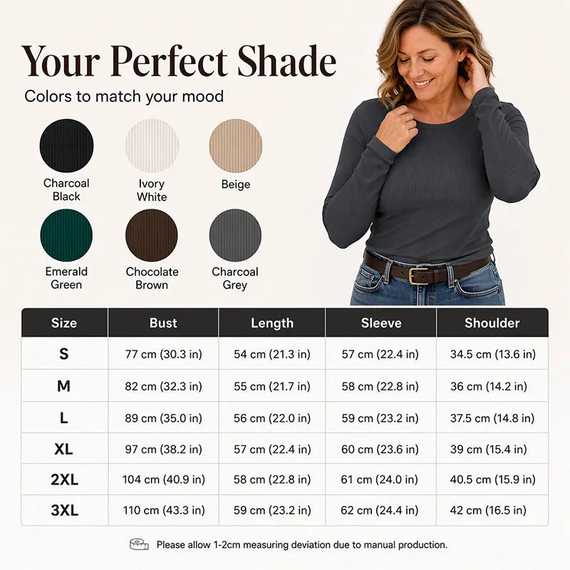 ⏳LAST DAY SALE ONLY￡9.99!!⭐🧶 Ribbed Texture, Easy Everyday Fit | Women's Classic Crew-Neck Knit Top