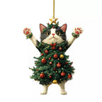🎄Funny Black and White Cats Christmas Ornament