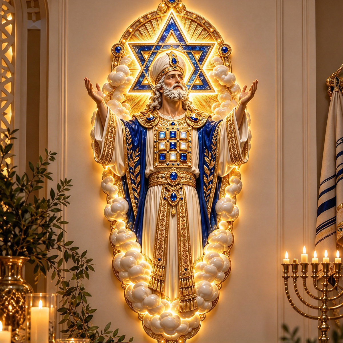 ✡️ Jewish Heritage Illuminated Wall Art – 3 Sacred Designs ✨