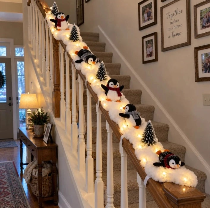 Penguin Snow Scene Staircase Lights