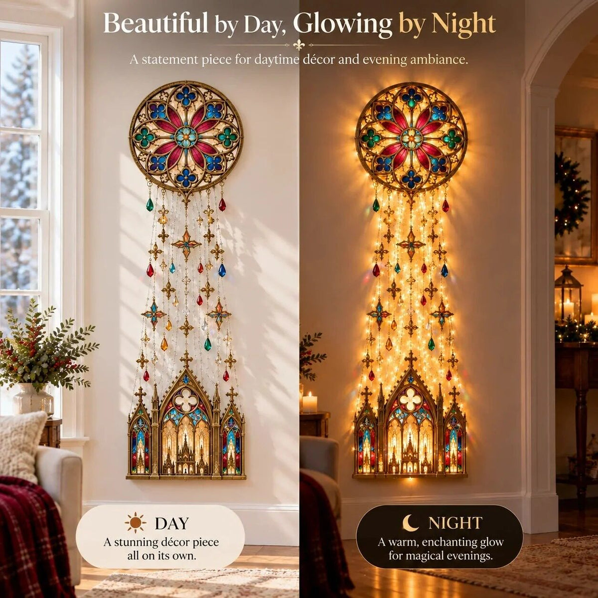 Cathedral Stained Glass Hanging Light