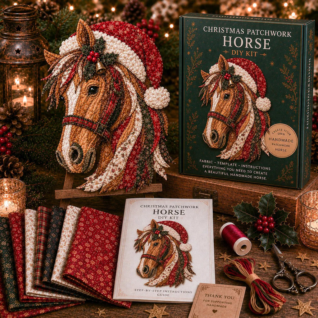 🎅Christmas Patchwork Fabric DIY Decor Kit – Stunning Results, Zero Experience Needed