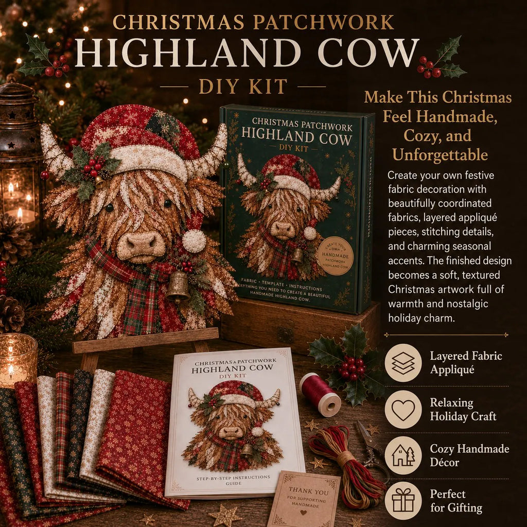 🎅Christmas Patchwork Fabric DIY Decor Kit – Stunning Results, Zero Experience Needed