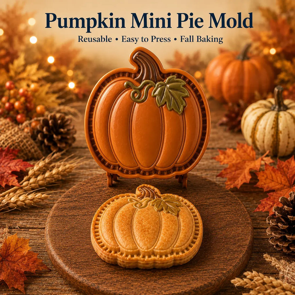 🍂 8-Design Fall Mini Pie Mold Collection