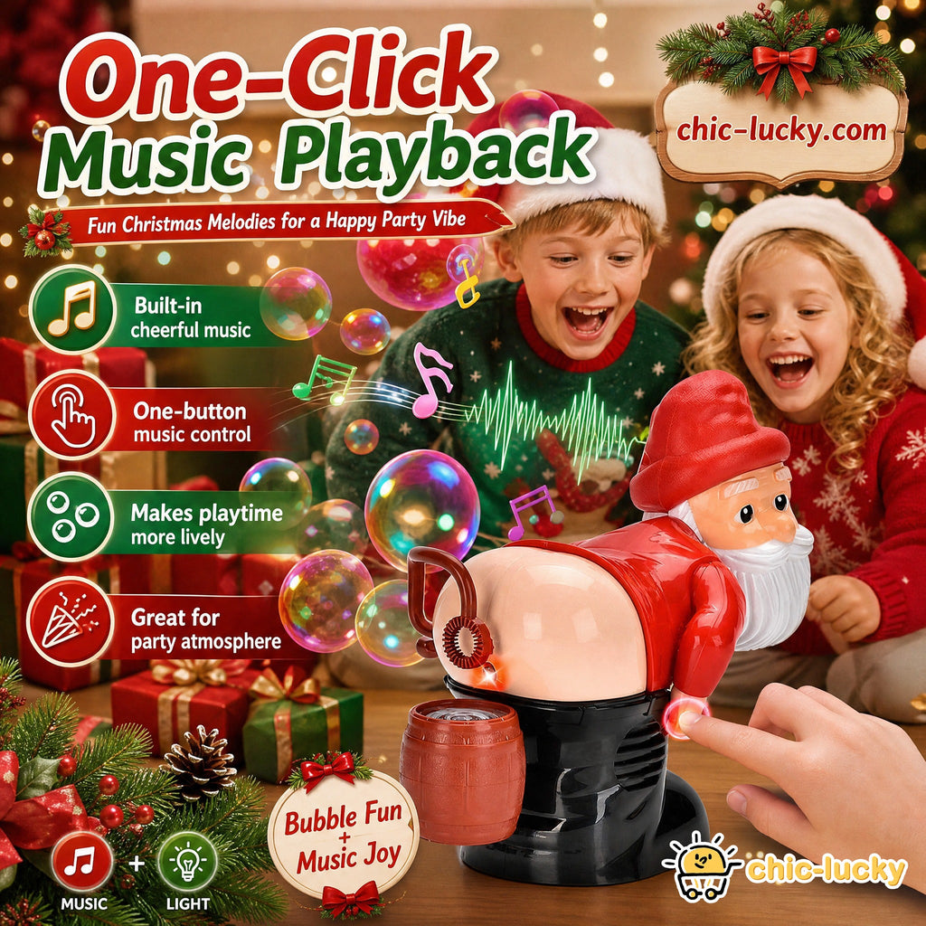 ⏳LAST DAY SALE ONLY ￡11.99!!🎅🎁 50% OFF! Santa Bubble Maker – one-click automatic bubbles with music & lights. Safe rounded edges, perfect Christmas gift for grandkids! 🫧✨