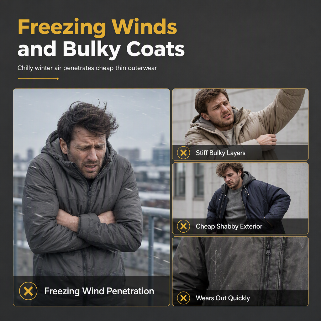🔥LAST DAY SALE 70% OFF👍✨Men’s Premium Winter Coat – Wind-Blocking Chevron Weave with Plush Lamb Fleece Lining & Tailored Fit ❄️🧥