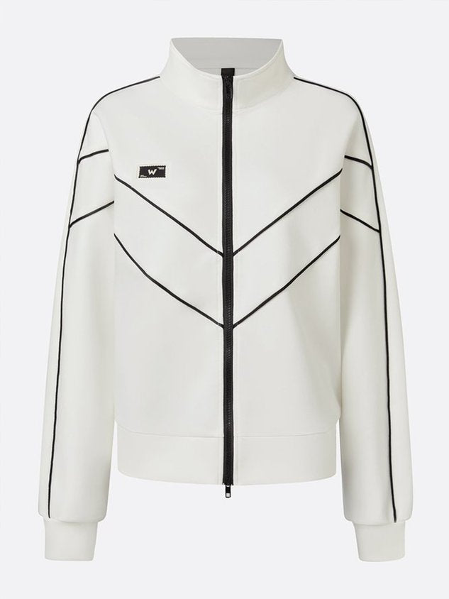Casual Color Block Blazer Loose Stand Collar H-Line Daily Jacket