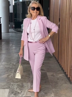 Two-Piece Suit Blazer Coat Pants Gorgeous Neutral Styles Suit