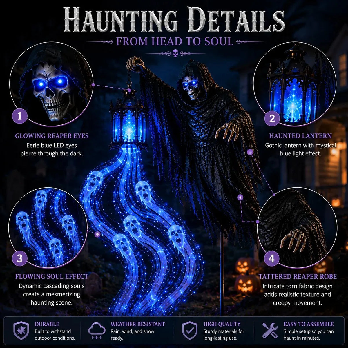 Animated Halloween Soul Harvester Garden Light Collection💀