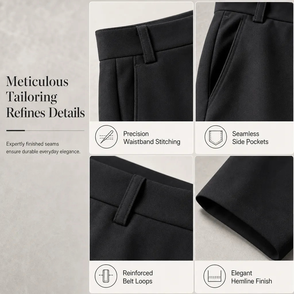 ⏳LAST DAY SALE ONLY ￡16.99!!👖 Women's Casual High Waisted Wide Leg Tailored Pants with Flowy Drape