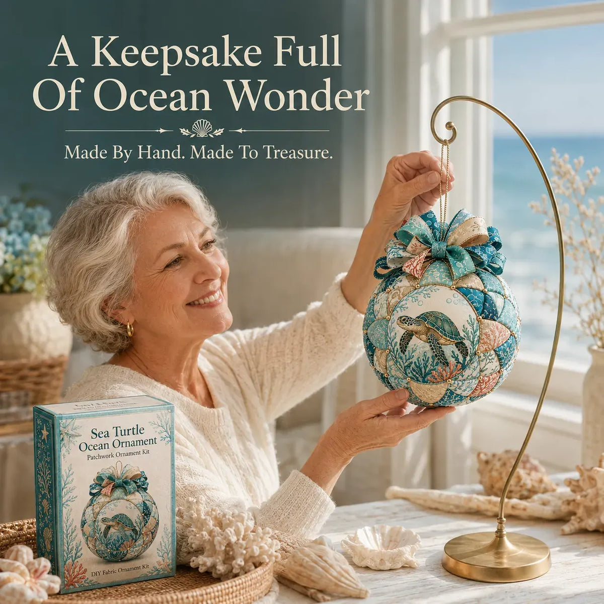 🌊 Beginner-Friendly DIY Ocean Treasures Patchwork Ornament Kit Collection