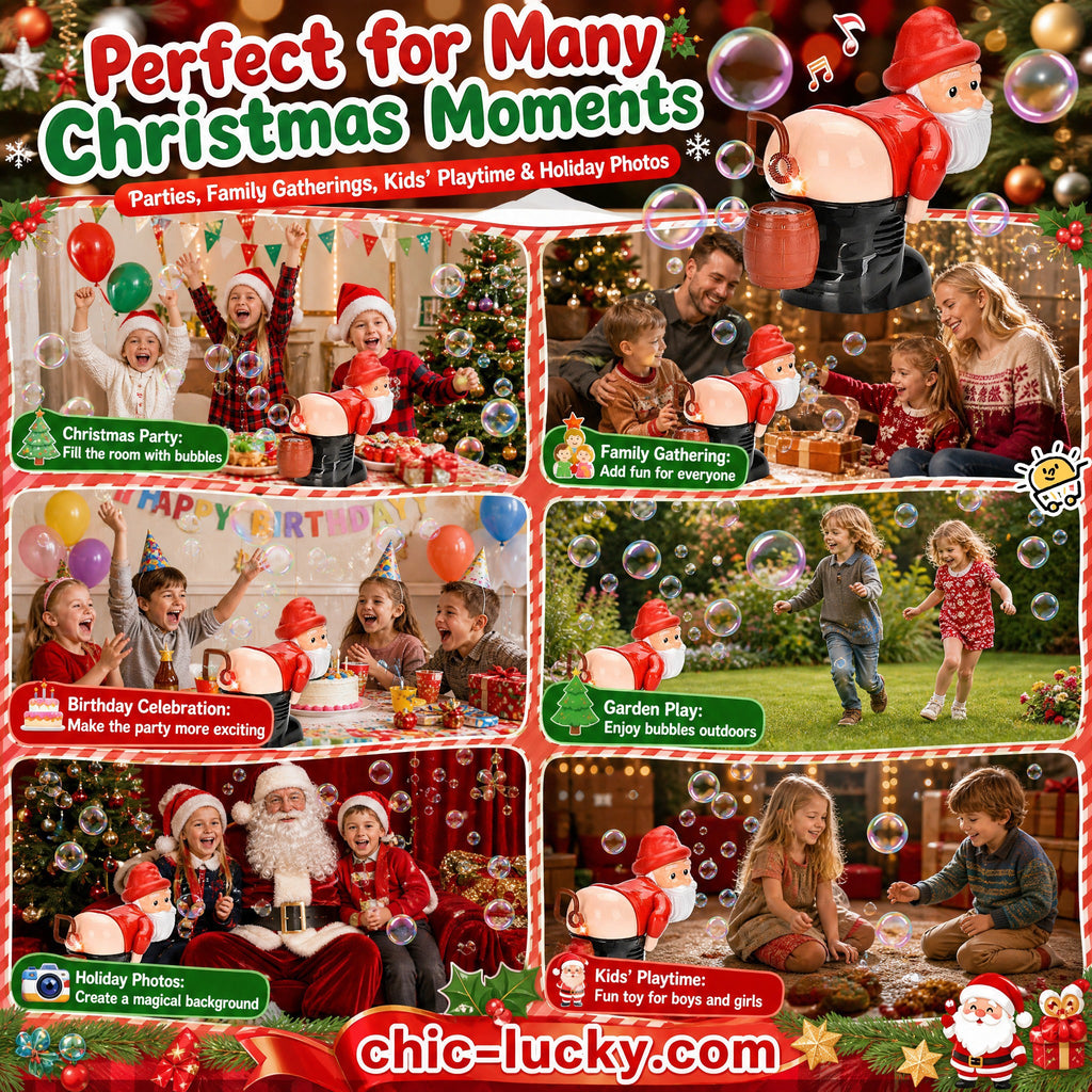 ⏳LAST DAY SALE ONLY ￡11.99!!🎅🎁 50% OFF! Santa Bubble Maker – one-click automatic bubbles with music & lights. Safe rounded edges, perfect Christmas gift for grandkids! 🫧✨