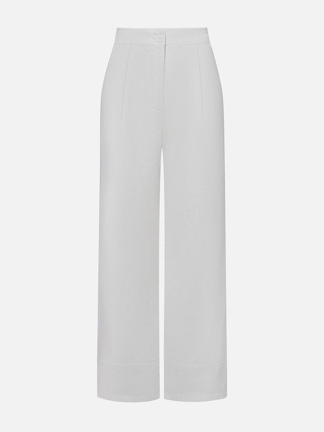 Casual Solid High Waisted H-Line Trousers