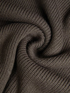 Casual Color Block Turtleneck Sweater with Sheer Ruffle Cuffs