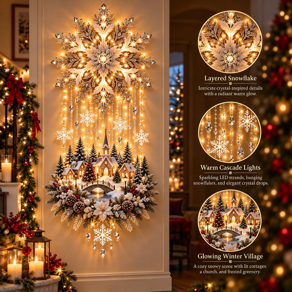 Snowflake Winter Village Wall Light