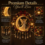 👼 Moonlit Wreath Collection – Lighted Holiday Door Decor 🎄