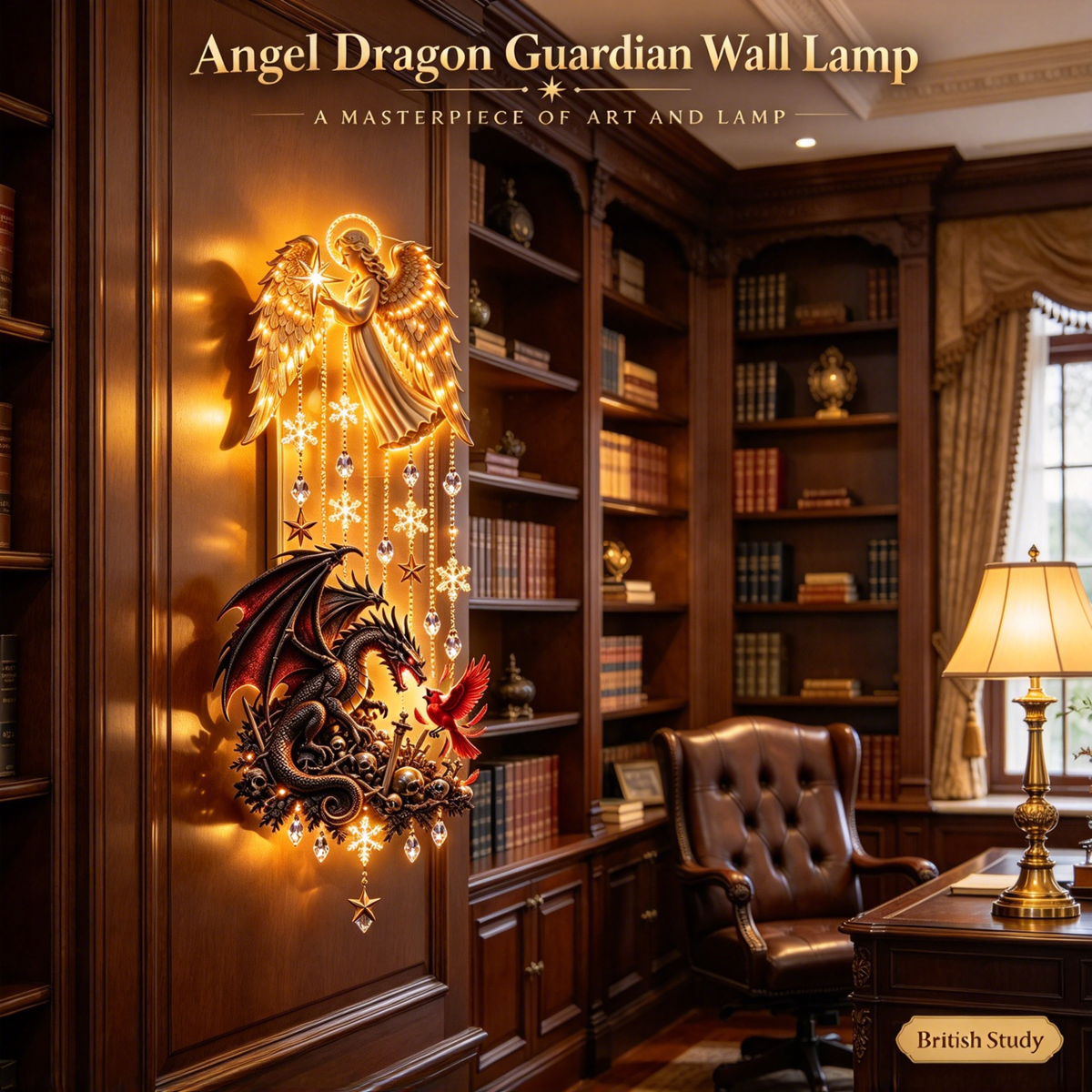 Angel Dragon Guardian Wall Lamp