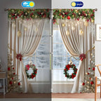 Christmas ball holiday printed curtains