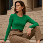 ⏳LAST DAY SALE ONLY￡9.99!!⭐🧶 Ribbed Texture, Easy Everyday Fit | Women's Classic Crew-Neck Knit Top