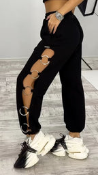 Ring Cutout Jogger Pants