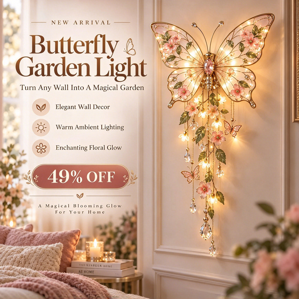 Floral Butterfly Cascade Wall Sconce