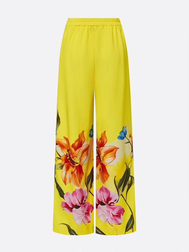 Casual Floral Printing Wide Leg Pants