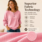 ⏳LAST DAY SALE ONLY ￡14.99!!✨🍂49% OFF! Womens's Casual Waffle Knit Sweatshirt