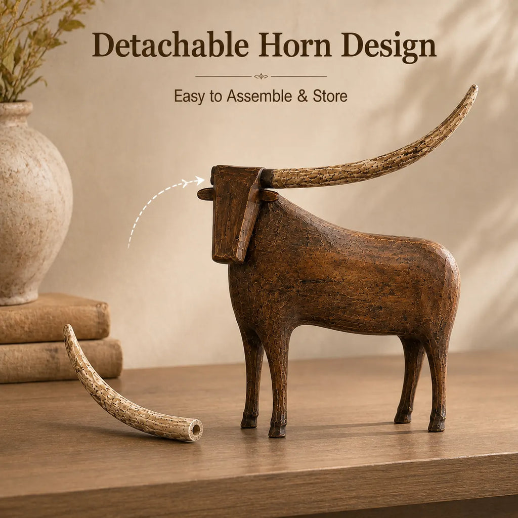 🐂Vintage Longhorn Bull Sculpture