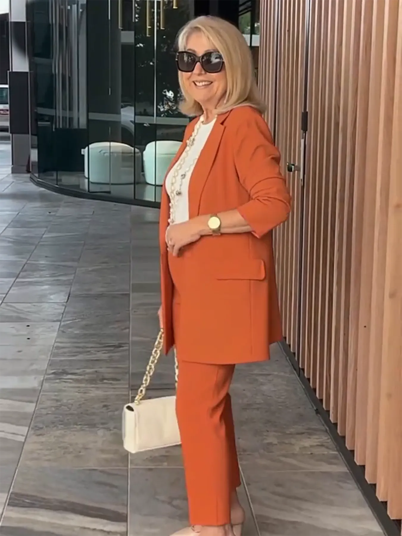 Two-Piece Suit Blazer Coat Pants Gorgeous Neutral Styles Suit
