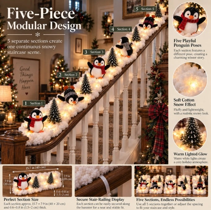 Penguin Snow Scene Staircase Lights