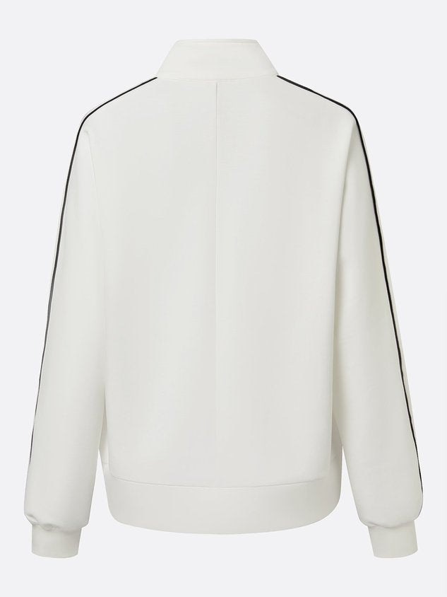 Casual Color Block Blazer Loose Stand Collar H-Line Daily Jacket