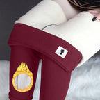Women's Fleece-lined And Thickened Lamb Wool Leggings, High-waisted, Tight-fitting, Warm Pants For Autumn And Winter.