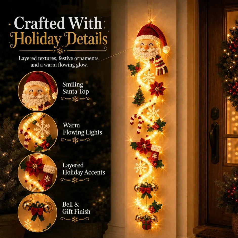 Glowing Christmas Door Hanger | 6 Festive Lighted Designs with Warm Glow, Dimensional Details & Space-Saving Vertical Décor ✨