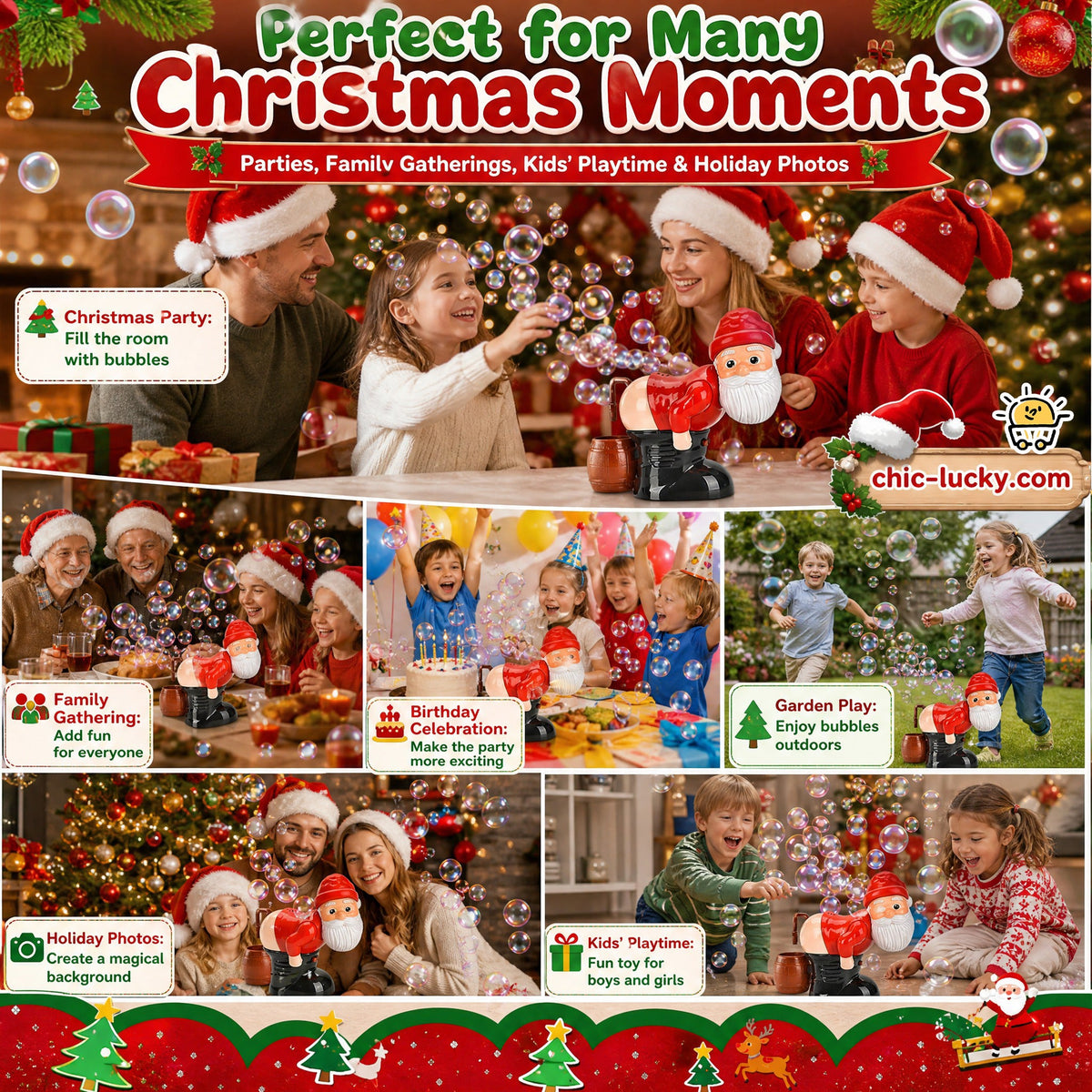⏳LAST DAY SALE ONLY ￡11.99!!🎅🎁 50% OFF! Santa Bubble Maker – one-click automatic bubbles with music & lights. Safe rounded edges, perfect Christmas gift for grandkids! 🫧✨