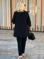 Two-Piece Suit Blazer Coat Pants Gorgeous Neutral Styles Suit