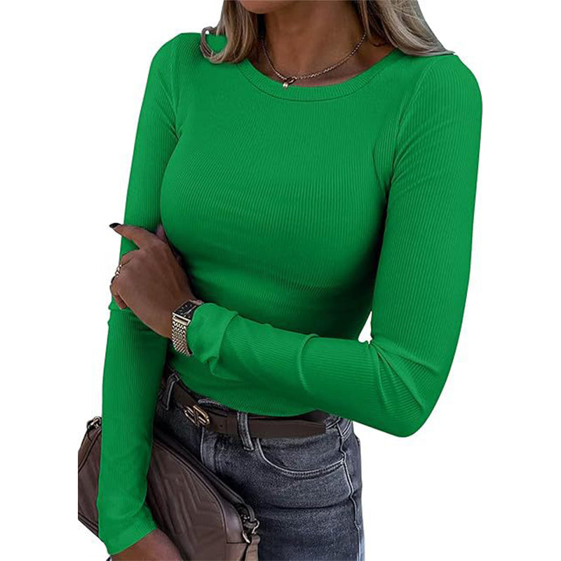 ⏳LAST DAY SALE ONLY￡9.99!!⭐🧶 Ribbed Texture, Easy Everyday Fit | Women's Classic Crew-Neck Knit Top