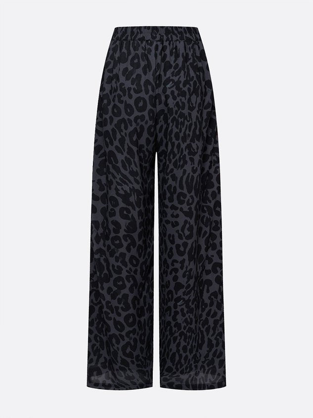 Casual Leopard Printing Wide Leg Pants