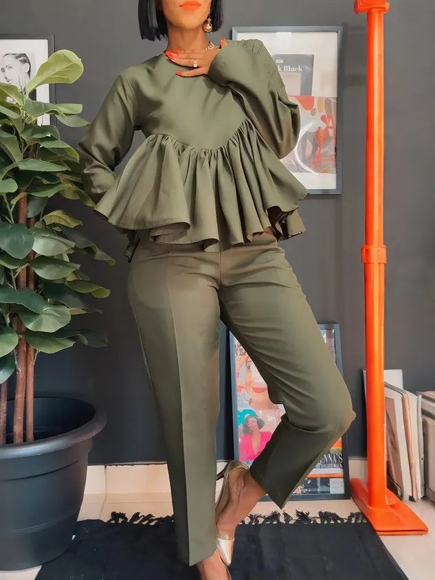 Casual Plain Straight Pants