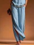 Casual Color Block Straight Pants
